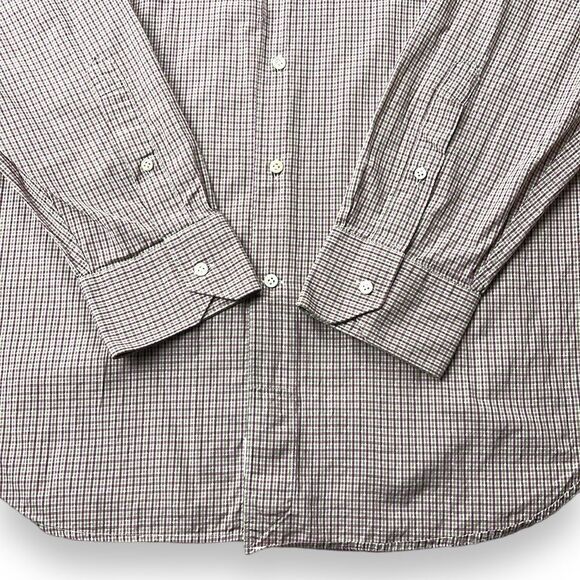 Peter Millar Shirt Mens Extra Large XL Pink Tan Long Sleeve‎ Button Down Shirt - Picture 7 of 10